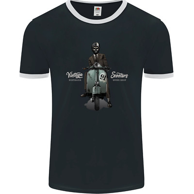 Vintage Scooters Nostalgia Speed Shop Herren Ringer T-Shirt FotL