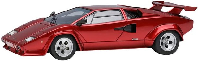 Miniature Make Up Lamborghini Countach LP5000S 1982 - Rouge - Échelle 1/18 - Résine Avec Vitrine