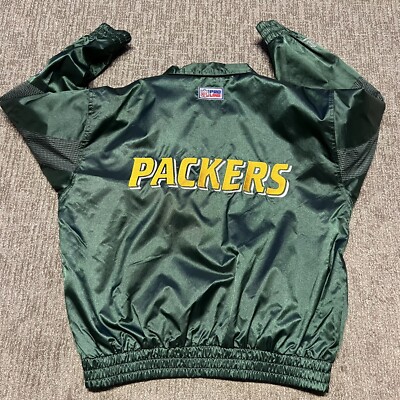 Vtg Logo Athletic Green Bay Packers NFL Pro Line Nylon Full Zip