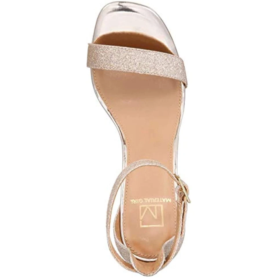 Sandalias de tacón de gamuza sintética Blaire plateadas para niña material EE. UU. 9,5 M Foto 3 de 4