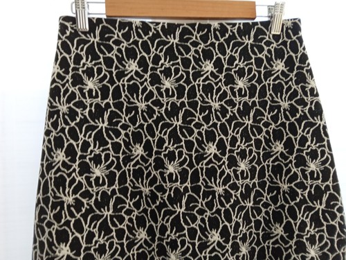 George Floral Mini Skirt Women's Black & White Jersey Stretch Mini Size 12 - Picture 7 of 9