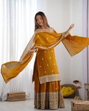 Bollywood Pakistani Salwar Kameez Sharara Set Indian Women Ready to wear Dress