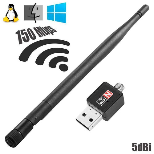 Antena WIFI Adaptador 150Mbps 5dBi LAN para PC Ordenador Mesa Portatil Negra eBay