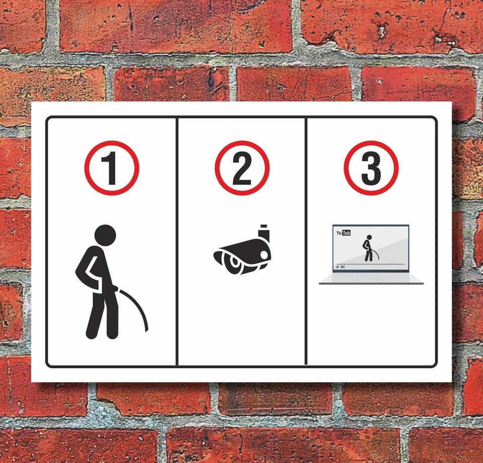 WERBEDEAL24 Schild Pinkeln urinieren pissen verboten Videoüberwachung 3 mm Alu-Verbund