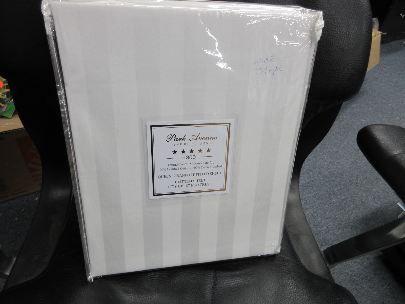 QUEEN fitted sheet 100 COTTON 300 COUNT OFF WHITE EXTRA DEEP FITTED