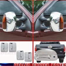 1999-2007 Ford F250-F550 Chrome Door Handle COVERS 2KH+Tow Mirrors+Tailgate w/KH