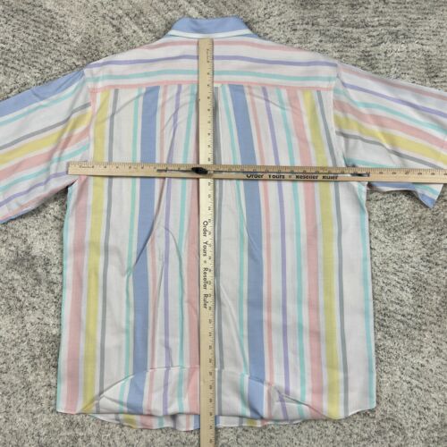 Vintage Lord & Taylor Kensington Collection Shirt Men XL Pastel Short Sleeve GUC - Picture 6 of 8