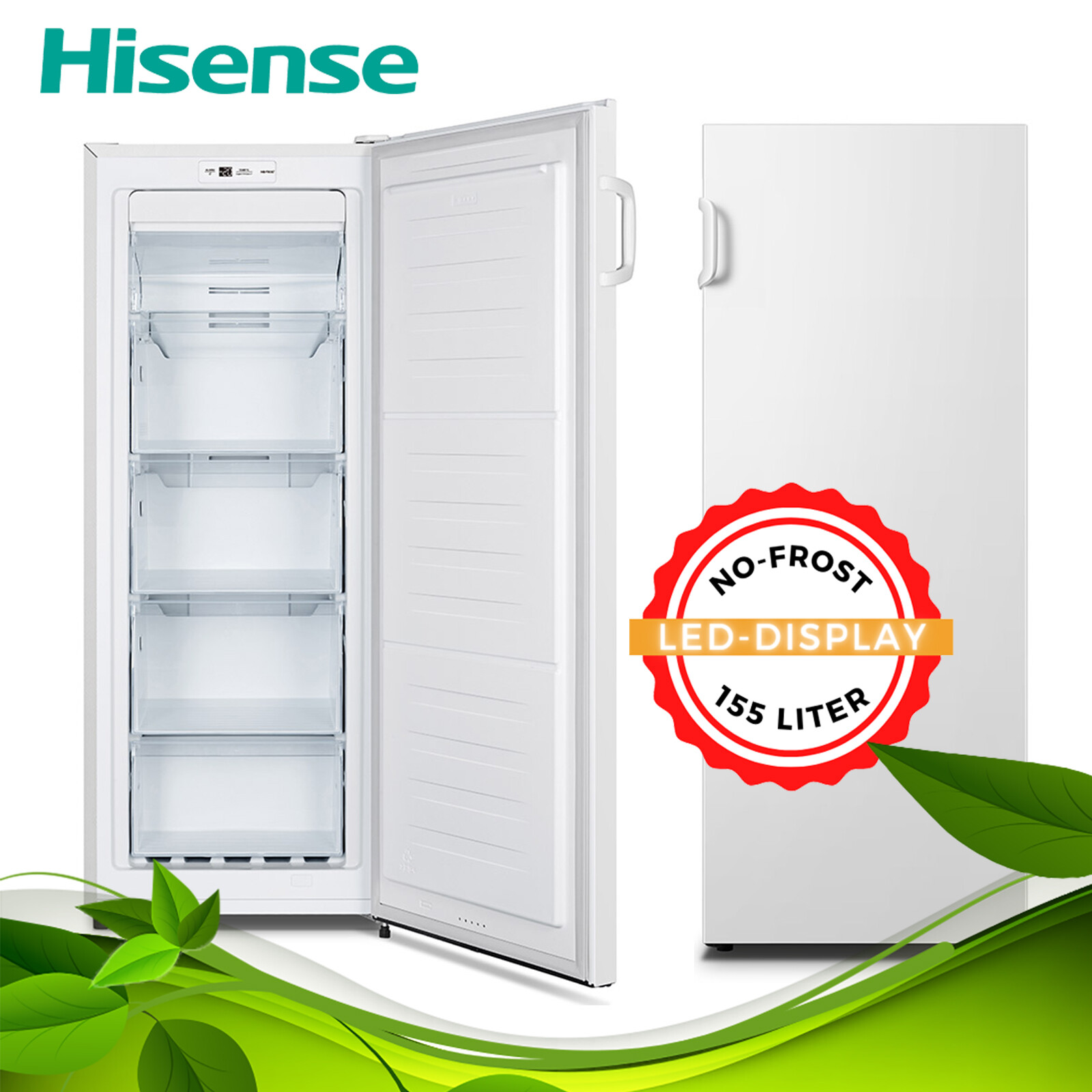 Hisense Gefrierschrank NoFrost Tiefkühlschrank Eisschrank freistehend weiß 155L