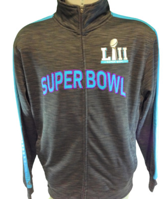 Mens Majestic Super Bowl LII NFL Football Eagles Full Zip Up Track Style Jacket