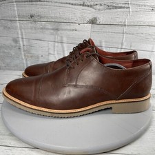 Samuel Windsor Mens Size 10.5 Brown Leather Oxford Cap Toe Dress Shoes P145112