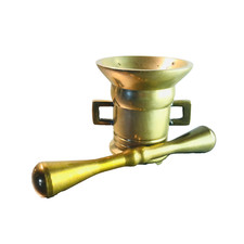 Messing M&ouml;rser Apotheke  Reibschale Pistill St&ouml;&szlig;el H 6,5 cm