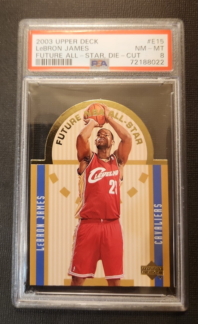 Lebron James 2003-04 Upper Deck Future All-Star Die-Cut #E15 RC Rookie PSA 8
