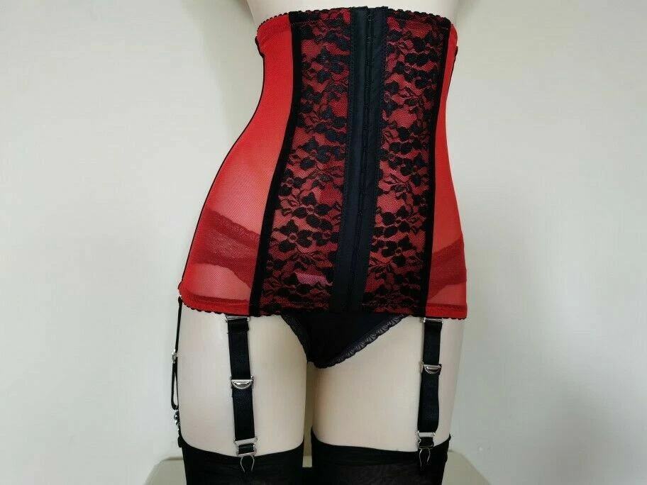 6 Strap Sexy Lingerie Waspie Waist Cincher Suspender Belt Bandage Vintage  Shaper