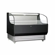 Omcan USA 44544 52" Self-Serve Refrigerated Display Case in Black, Open Curve...