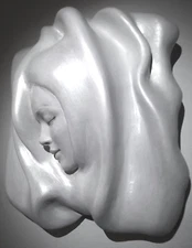 Divine Feminine Original Wall Sculpture Metallic Pearl Finish 18L x 15W x 8H