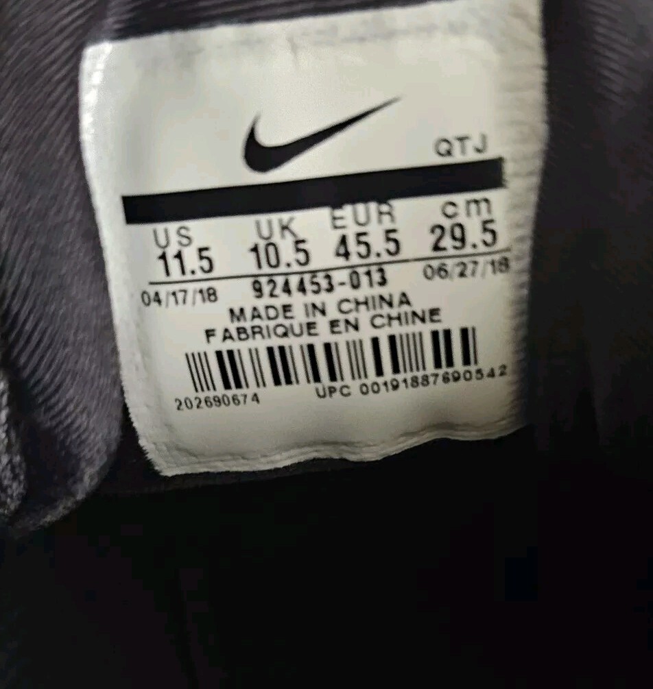 Size 11.5 Nike Air Vapormax Plus Mens Shoes Black~Emerald "Eagles" 924453-013 thumbnail 7