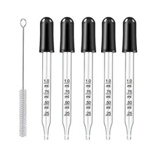 Eye Dropper for Essential Oils Pipettes Dropper with Black Rubber Head Calibr...