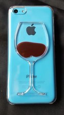 Red Wine Hard Back Clear Transparent Cover Gift Phone Case For iPhone 5c