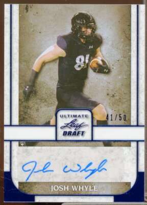 Josh Whyle Rookie Card 2022 Leaf Ultimate Draft Platinum #BAJW2 