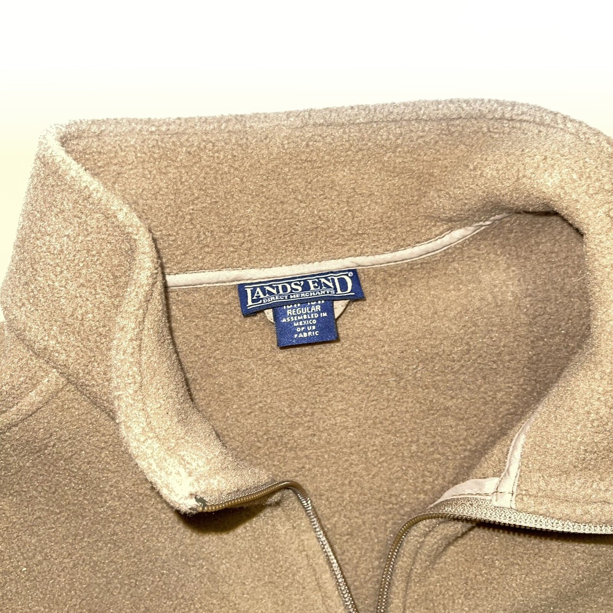 Lands End Fleece Full Zip Jacket Women's 1X XL Brown 16-18