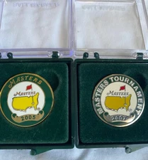 2005 2007 Masters Golf Ball Mark Markers Lot of 2 Augusta National Tiger Woods