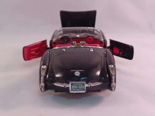1956 Chevrolet Corvette Coupe Black Red F.I. V-8 Welly #3939 Diecast 1:24 - Picture 5 of 12