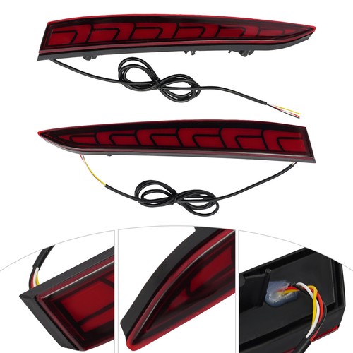 Left+Right LED Rear Bumper Reflector Light Kit For Hyundai Accent 2018-2022 - Picture 6 of 17