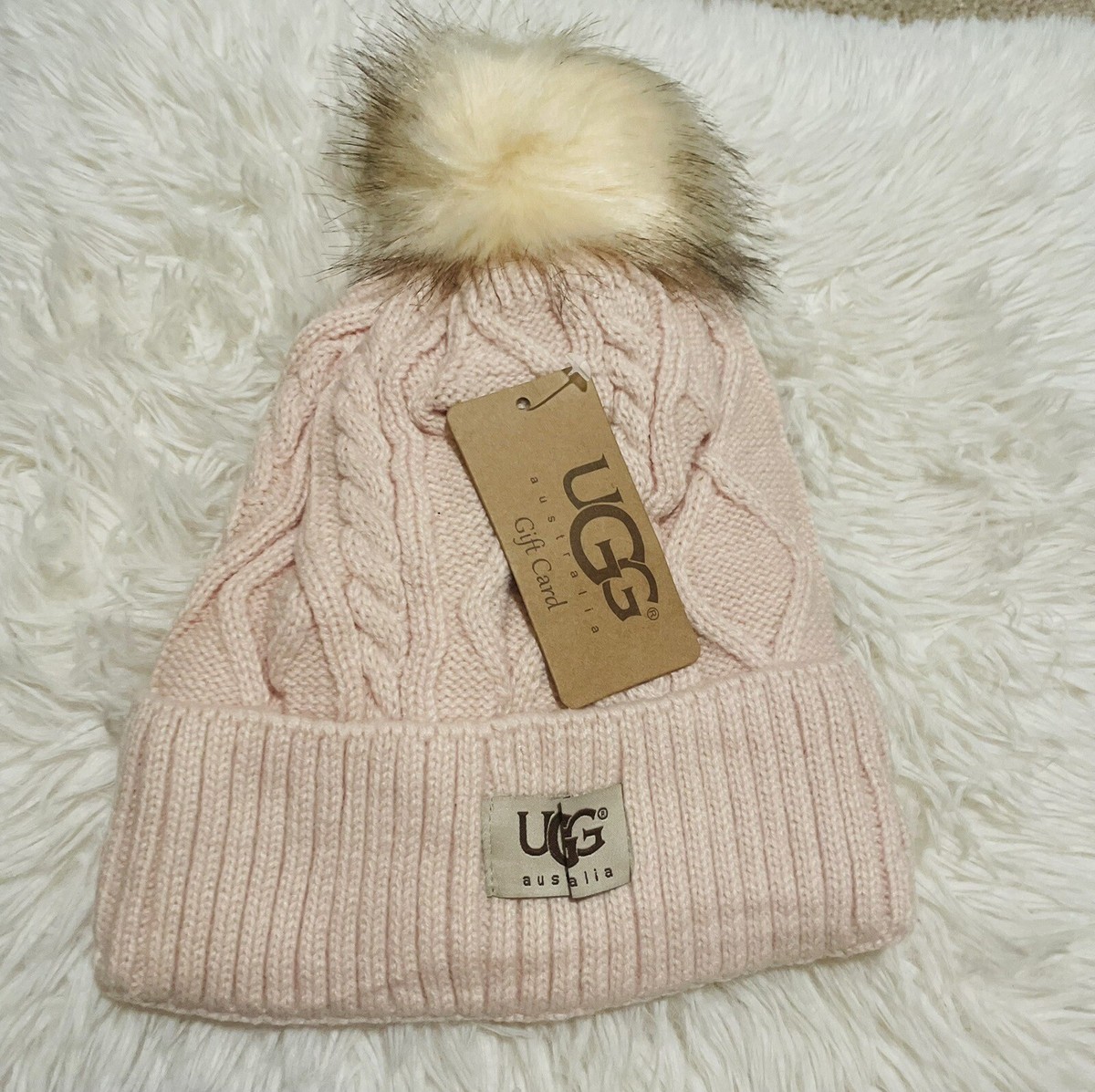NWT Ugg Australia Knit Winter Hat beanie New - Cream Color  display picture 3