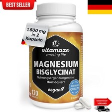 Magnesium Bisglycinat Kapseln Hochdosiert, 15...