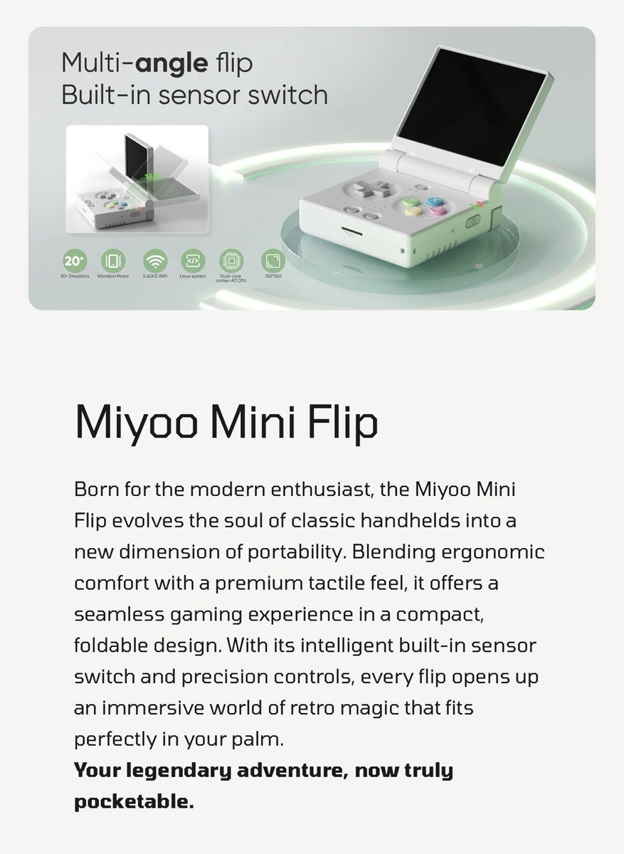 Miyoo Mini Flip Console | Fully Loaded 128GB Onion OS Power On & Play! |  eBay