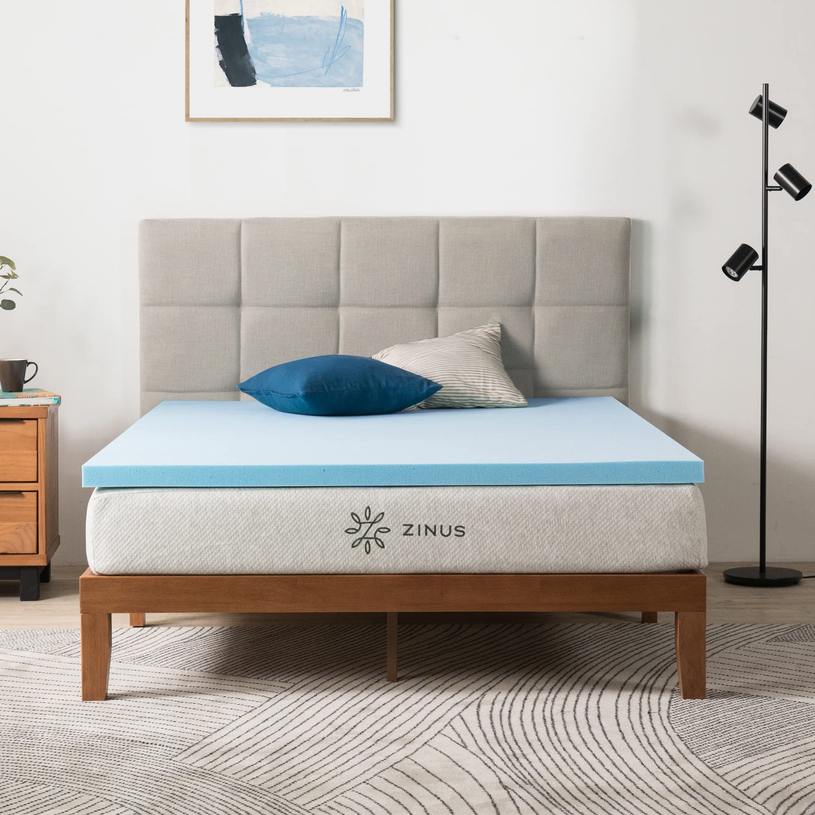 ZINUS 2 IN. NO POCKET GEL COOLING FOAM MATTRESS TOPPER QUEEN