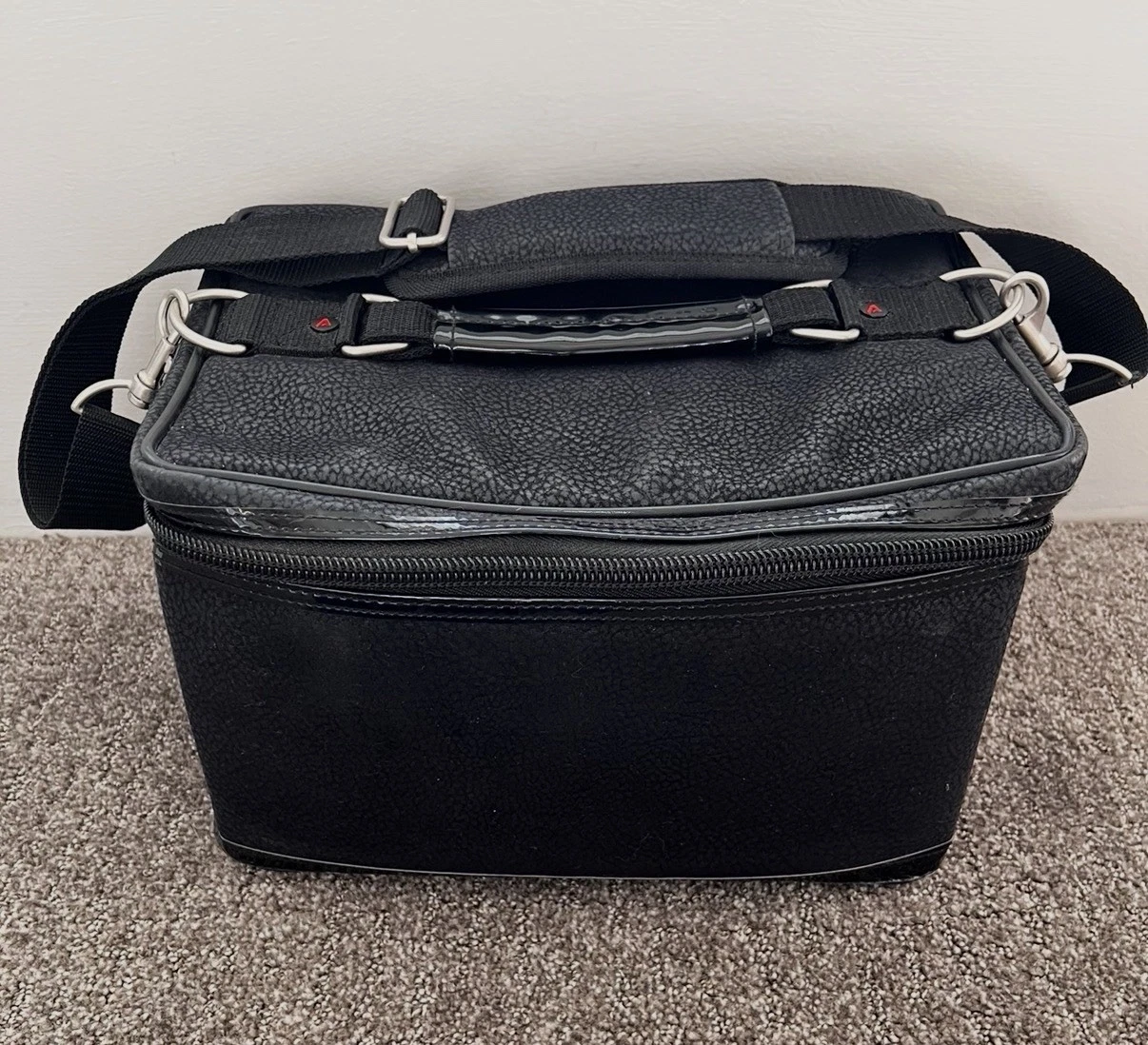 Athalon Black Train Case Makeup Cosmetic Travel Bag Organizer Houndstooth