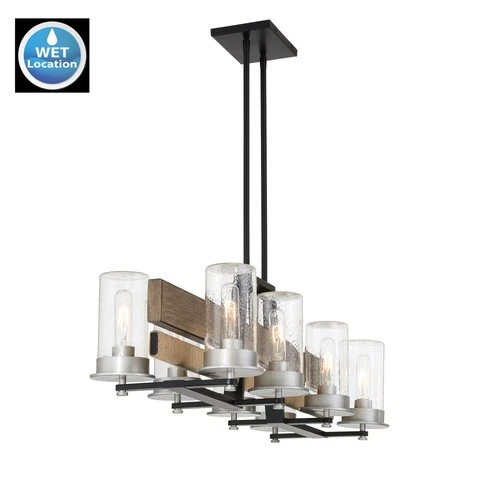 Minka Lavery 2768 Silver Creek 8 Light 39"W Linear Chandelier - Stone Grey / - Picture 4 of 5