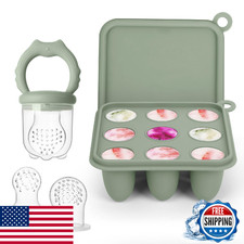 Baby Fruit Food Feeder  Breastmilk Popsicle Molds Set - Teether  Freezer Tray