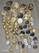 LOT OF MILITARY RAILROAD AIRLINES GOVERNMENT UNIFORM BUTTONS SEE PICS, LIST