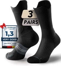 Womens Coolmax Bamboo Viscose Compression Running Crew Socks, Moisture-Wicking A
