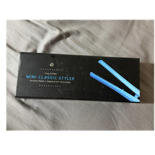 Evalectric Mini Classic Styler Flat Iron Ocean Blue Ceramic 1/2" Negative Ion