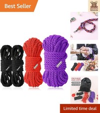 Elegant 52ft Silk Soft Rope in 3 Colors - Skin-Friendly, 8mm Thick for Crafts