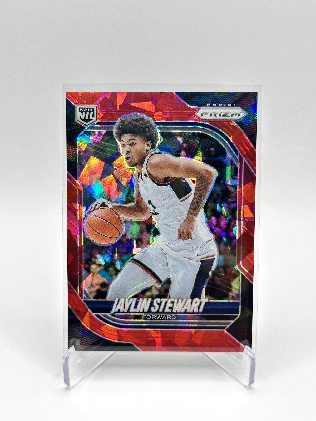 2025-26 Panini Prizm #91 Jaylin Stewart Red Ice Prizm