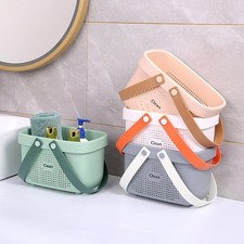 Portable Shower Caddy Basket with Handle Plastic Storage Basket Small Green