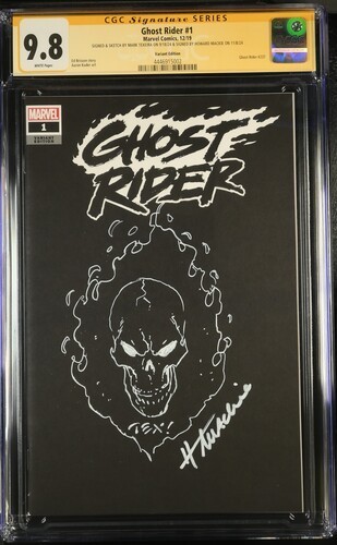 Ghost Rider #1 Variant Signed Howard Mackie Signed/Sketch Mark Texeira CGC 9.8