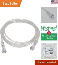 Westmed 7' Transparent Oxygen Supply Tube – Pack of 5, Latex & DEHP Free