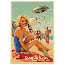Cosmic Cola #1 – 50's Vintage Style – MTG Size – 100 Textured Matte Card Sleeves