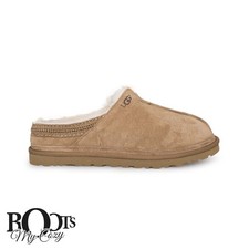 UGG NEUMAN CHESTNUT SUEDE SHEEPSKIN COMFORT MEN'S SLIPPERS SIZE US 8/UK 7 NEW