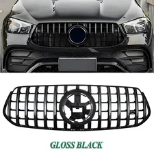 Black GT Style Grill Front Grille For Mercedes GLE-Class W167 GLE350 450 2020-UP