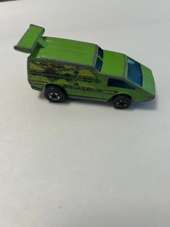 Винтажный Hot Wheels 1976 спойлер Sport заказной фургон зеленый литой 1:64 Mattel - Изображение 2 из 4