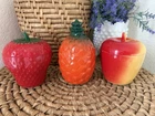 Vintage 1930s 1940s Hazel Atlas Jam Jars Pineapple Milk Glass Kix Cereal Promo