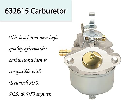 Carburateur Compatible Tecumseh 632589 Pour Moteurs H30 H35 H50 - Kit Complet Avec Bougie