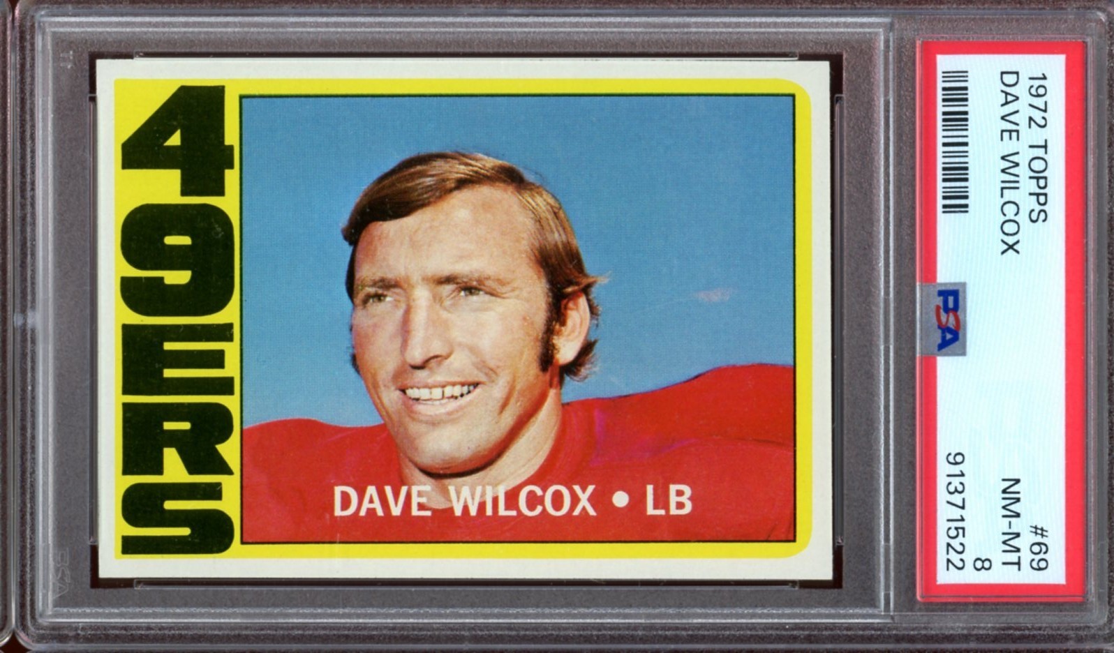 1972 Topps Football #69 Dave Wilcox PSA 8
