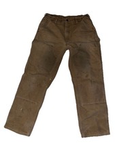 Vtg Carhartt Distressed Mens Double Knee Carpenter Pants 32x30 USA Workwear